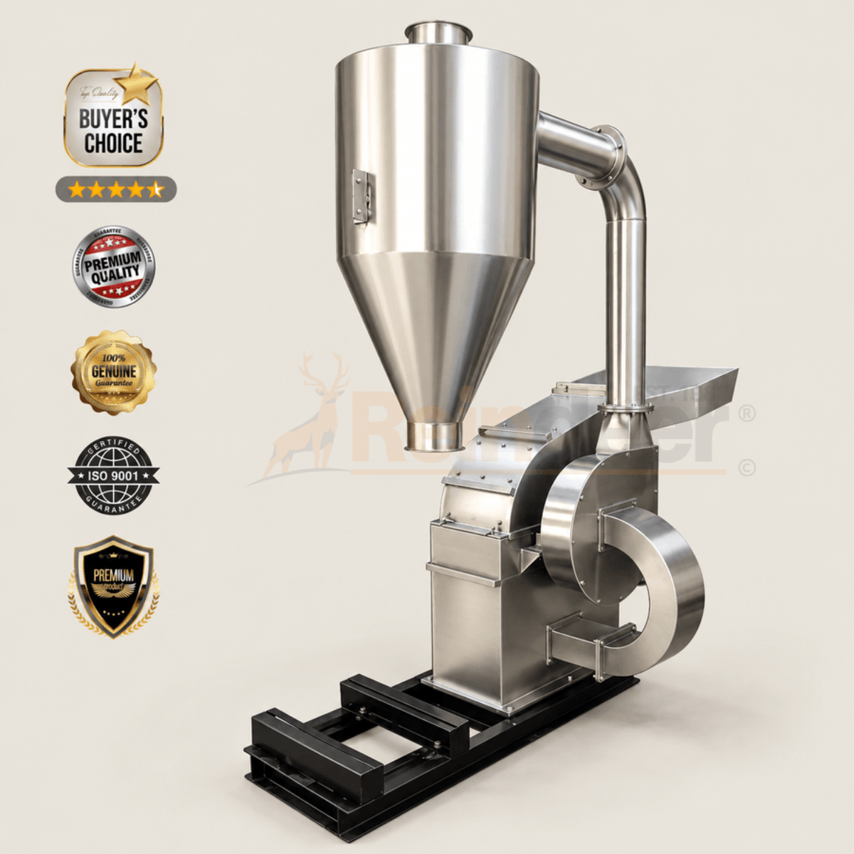 20 hp masala grinder - ss304 food grade - reindeer machinery