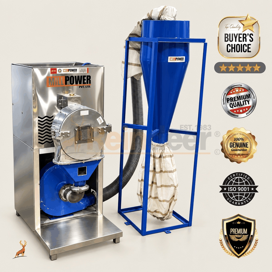 10 hp atta chakki - முழு அமைப்பு தோற்றம் - ரெயின்டீர் மெஷினரி