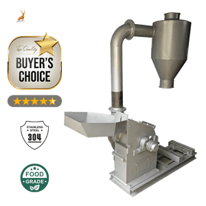10 HP Masala Grinder - hopper and feed inlet close-up - reindeer machinery