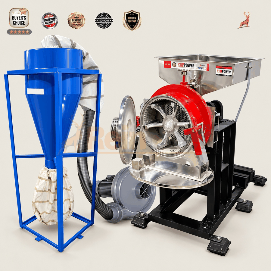 15 hp atta chakki - ப்ளோவர் சைক্লোனுடன் கூடிய இயந்திரம் - ரெயின்டீர் மெஷினரி