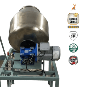 masala roaster machine - motor and gearbox view - reindeer machinery 