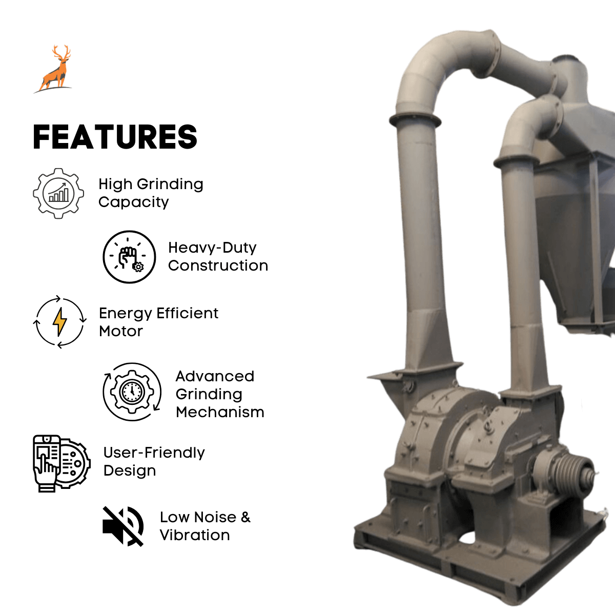 turmeric grinding machine - features - reindeer machinery