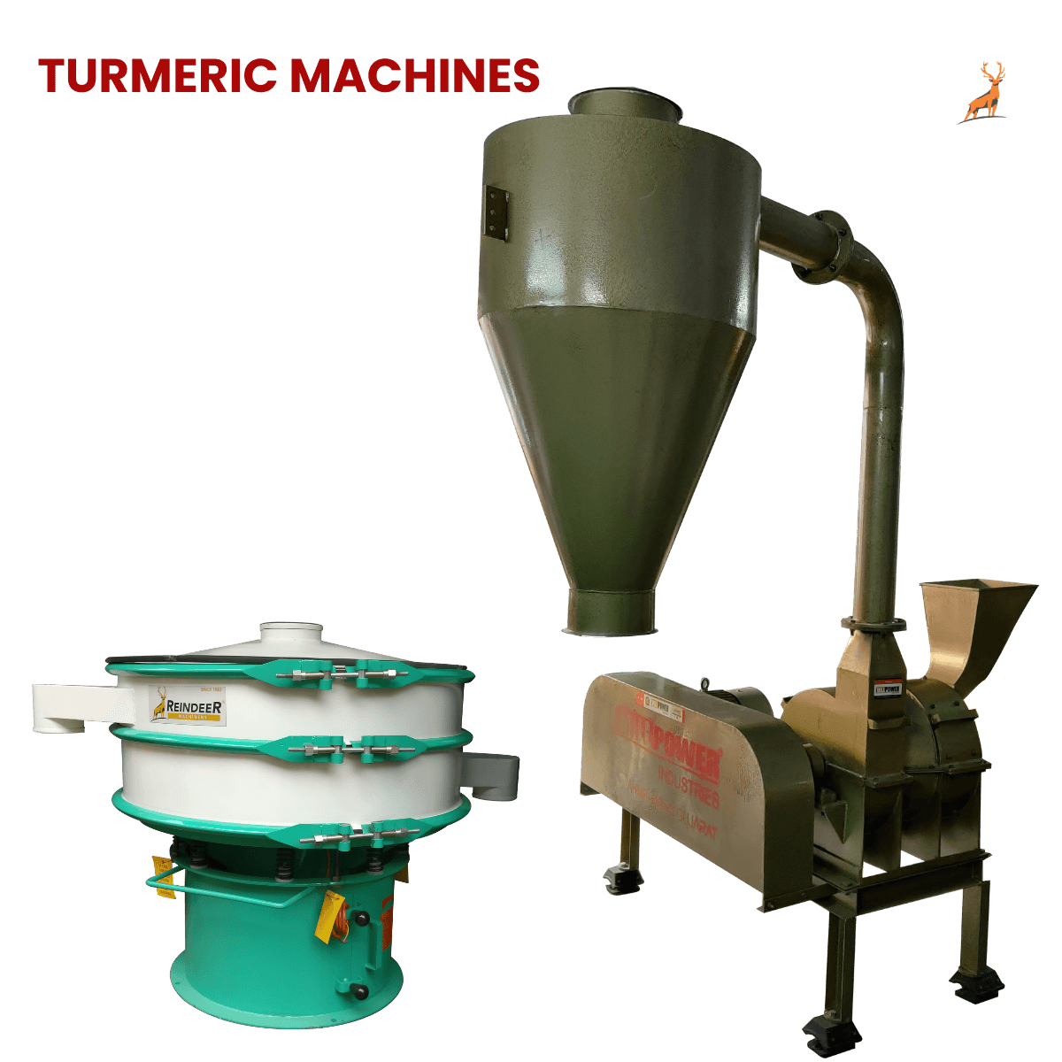turmeric powder machine - machine with vibro shifter - reindeer machinery
